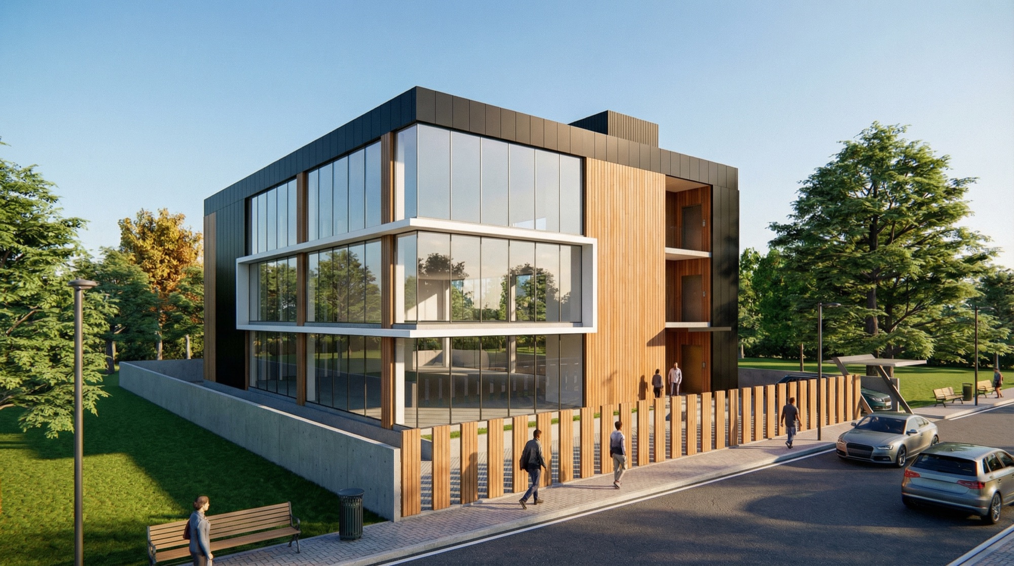 Commercial Office Building — a fully prefabricated workplace in precast and glass